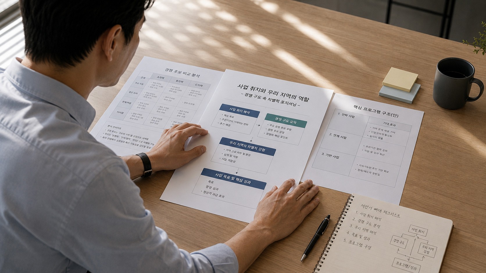 A proposal strategist developing a clear framework that connects project objectives, competitive positioning, and execution programs for a public sector proposal.
